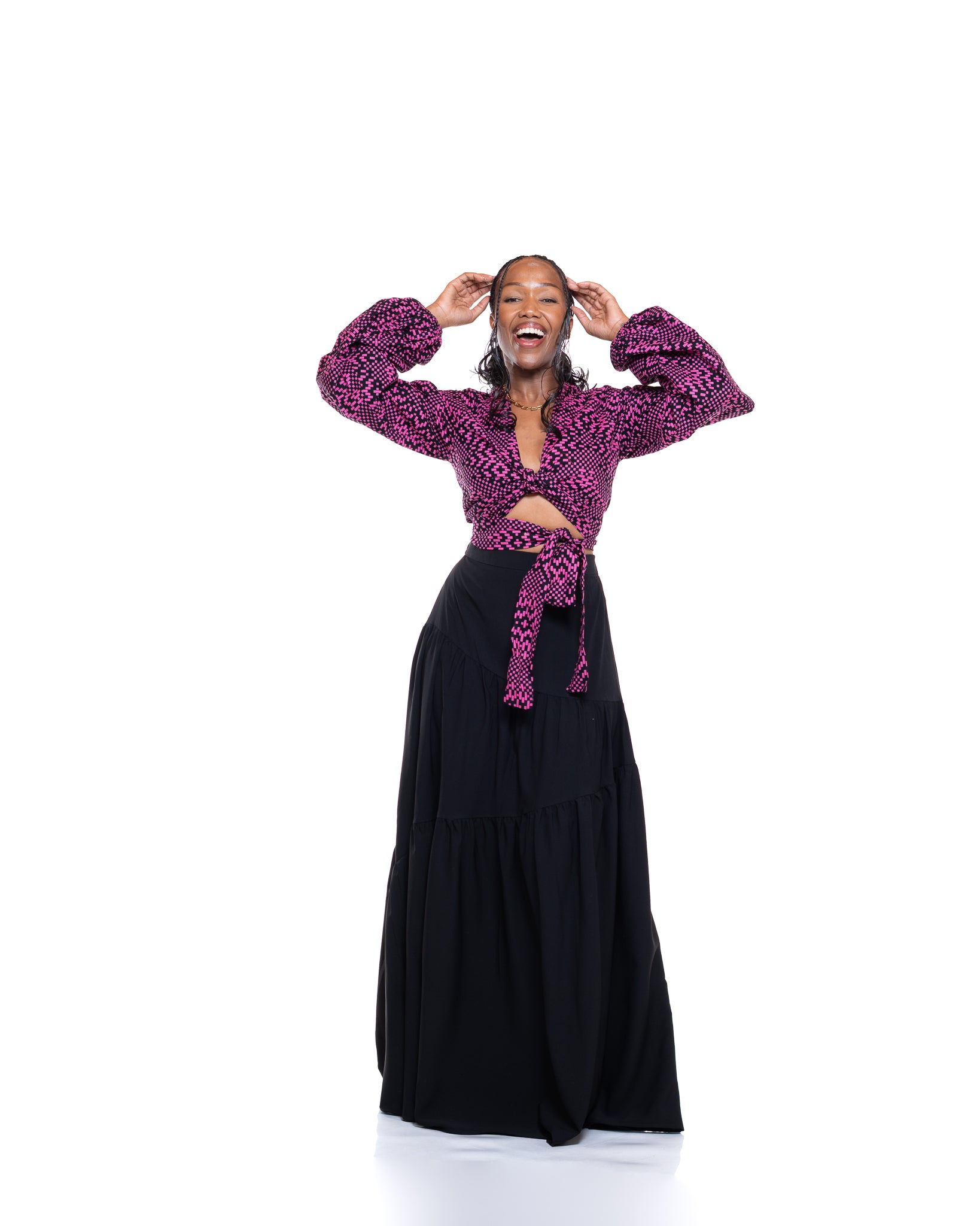 Hula Flow Maxi Skirt In Midnight